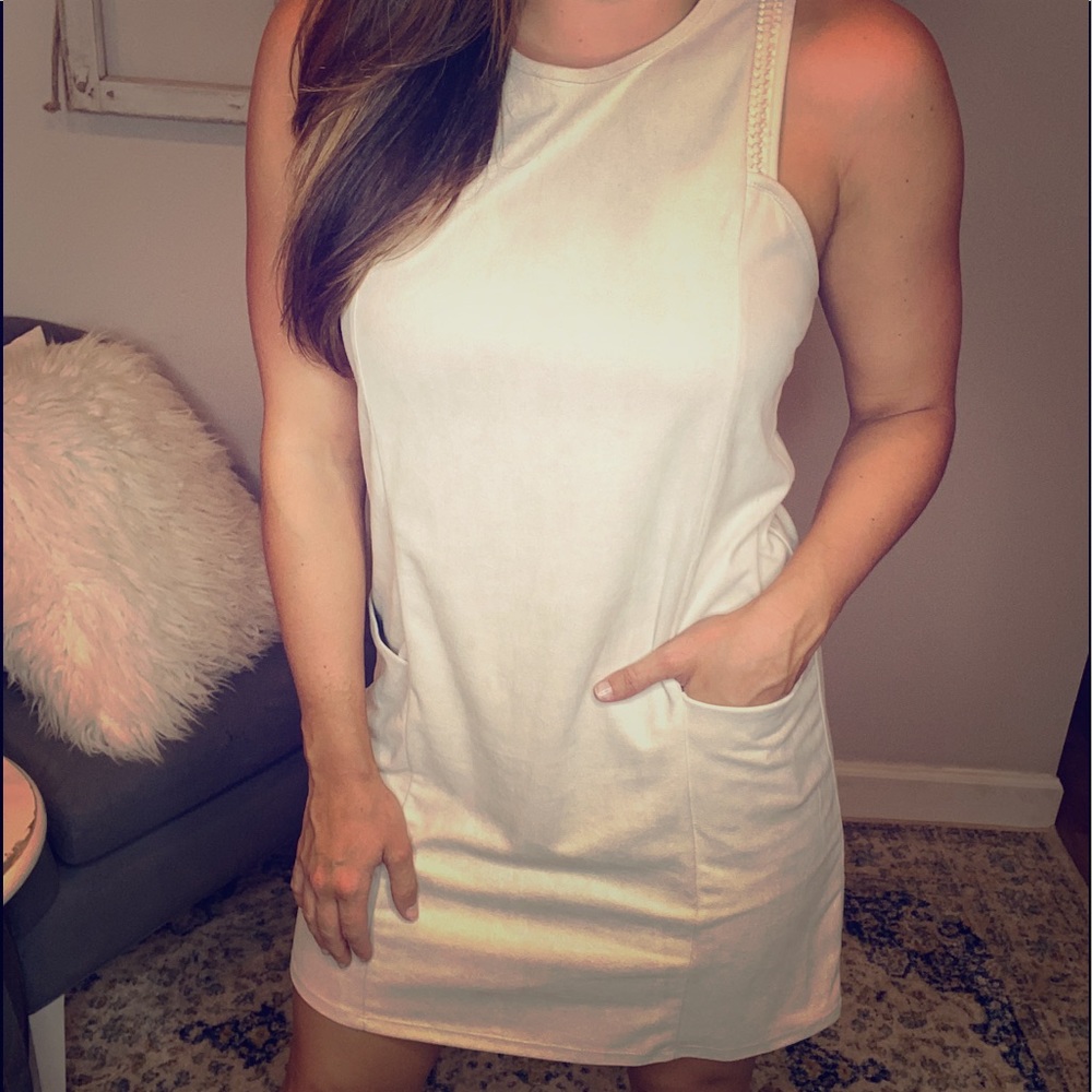 Cream Suede Dress